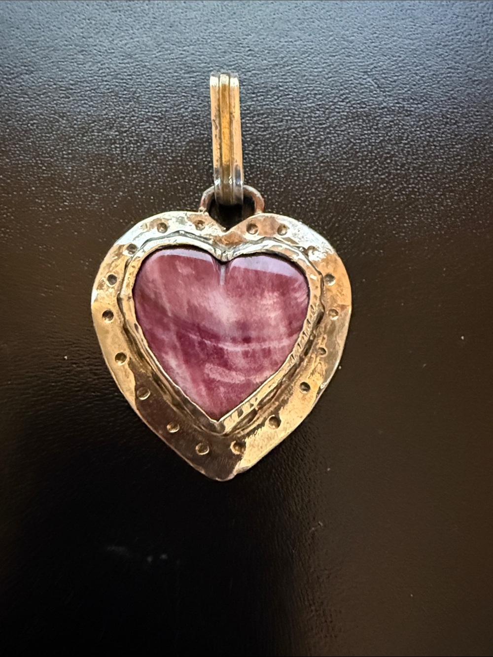 Cindy Bolin Heart-Shaped Pink/Purple Stone Pendant Necklace — Women Jewelry